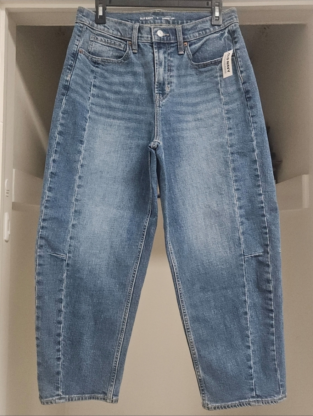 OLD NAVY HIGH-RISE BARREL LEG JEANS 8 - Picture 3 of 10